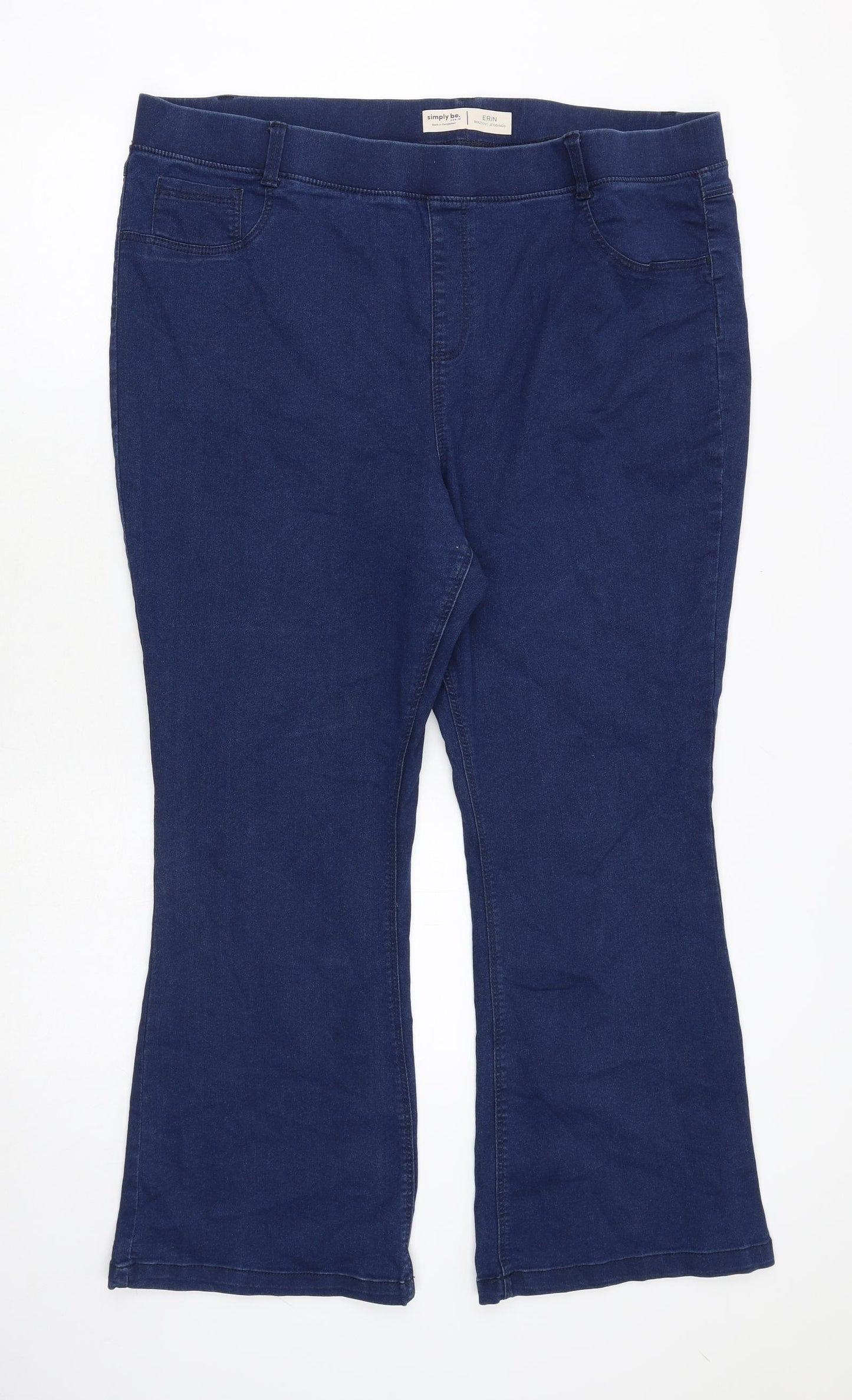 Simply Be Womens Blue Cotton Bootcut Jeans Size 26 Regular