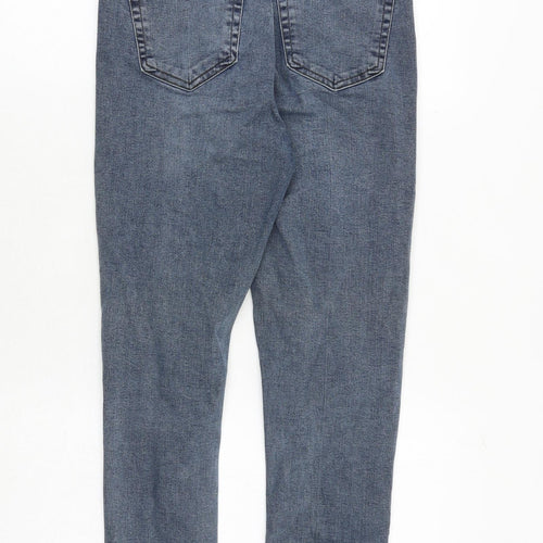 Topshop Womens Blue Cotton Skinny Jeans Size 26 in Regular Zip