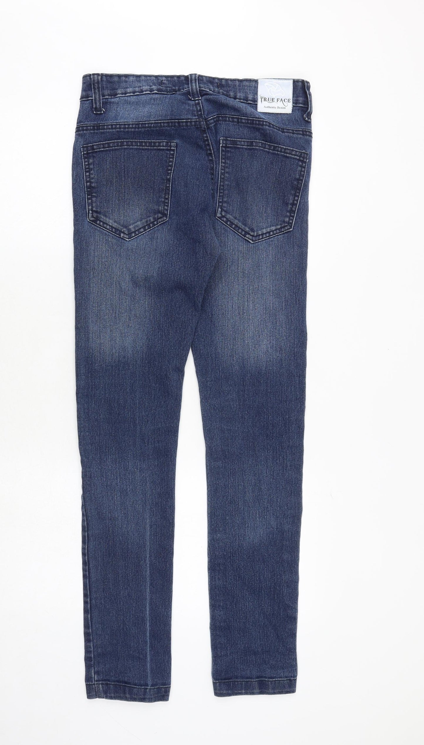 True Face Mens Blue Cotton Skinny Jeans Size 30 in Regular Zip