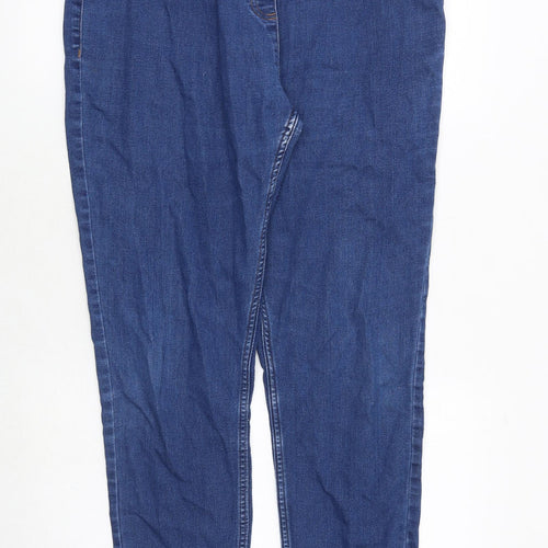 NEXT Womens Blue Cotton Skinny Jeans Size 14 Regular Button