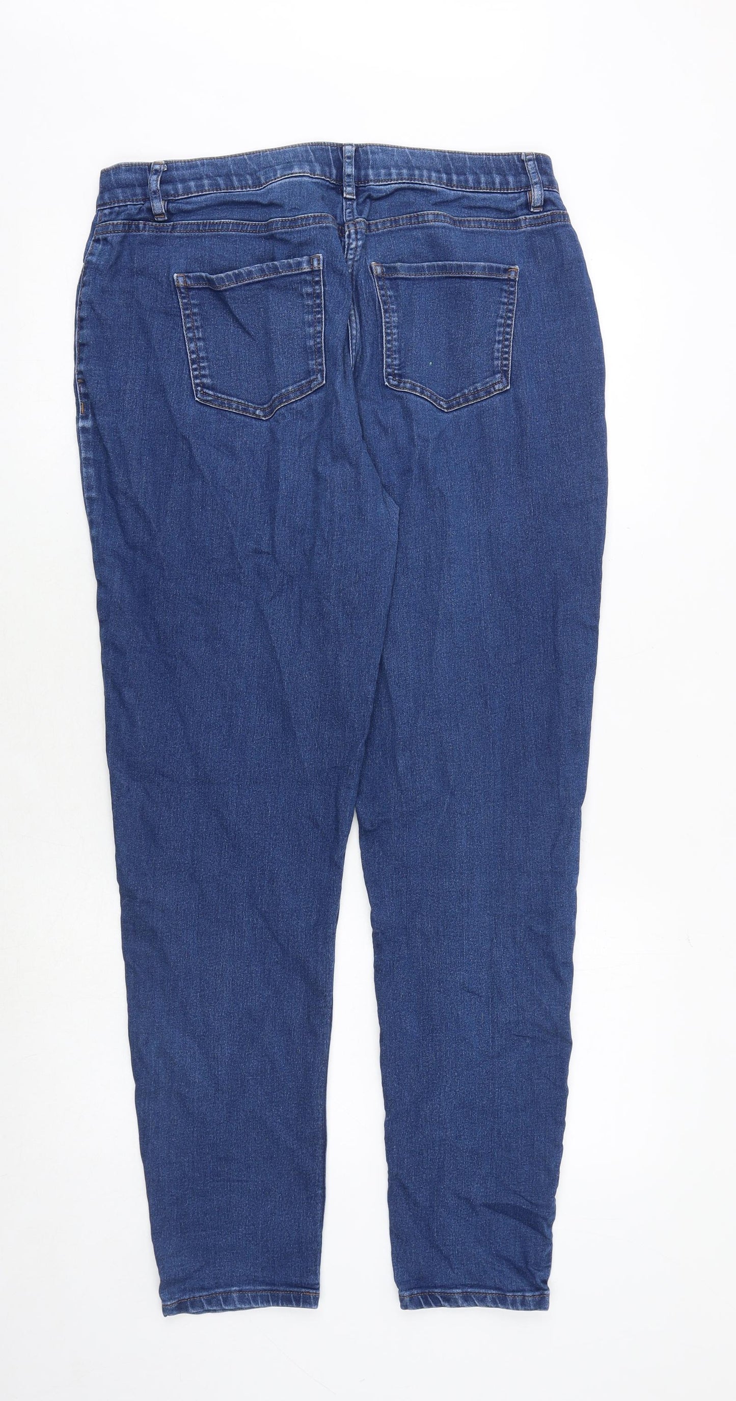 NEXT Womens Blue Cotton Skinny Jeans Size 14 Regular Button