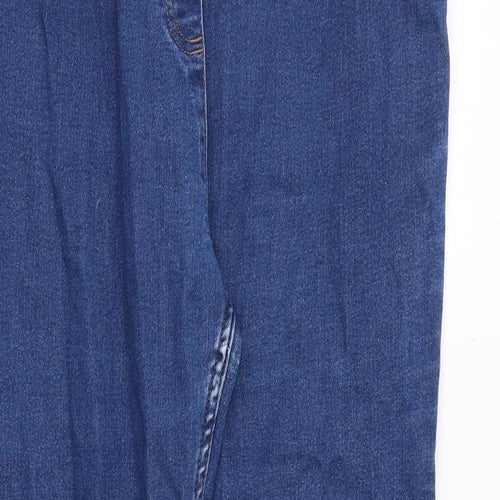 NEXT Womens Blue Cotton Skinny Jeans Size 14 Regular Button