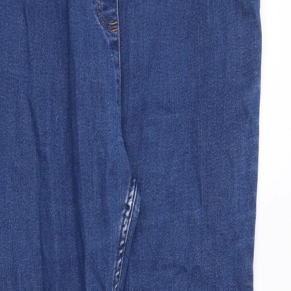 NEXT Womens Blue Cotton Skinny Jeans Size 14 Regular Button