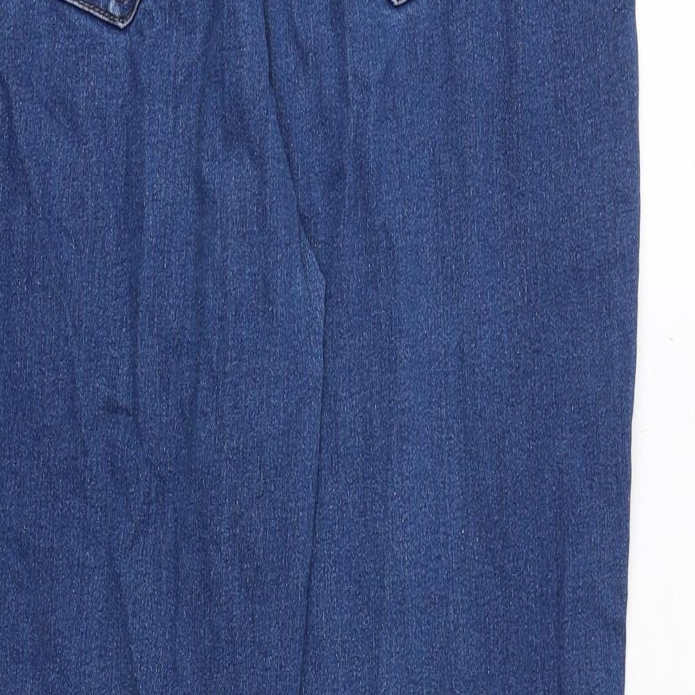 NEXT Womens Blue Cotton Skinny Jeans Size 14 Regular Button