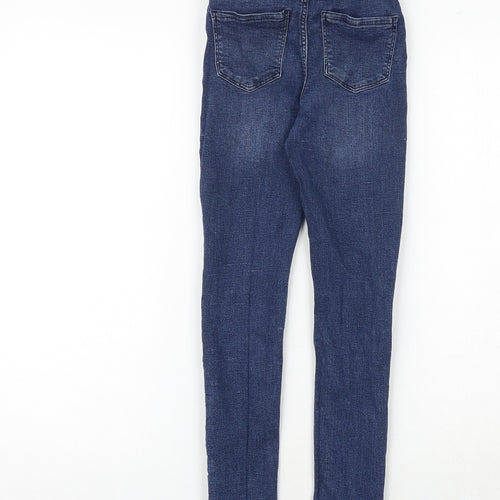 H&M Boys Blue Cotton Skinny Jeans Size 9-10 Years Regular Zip