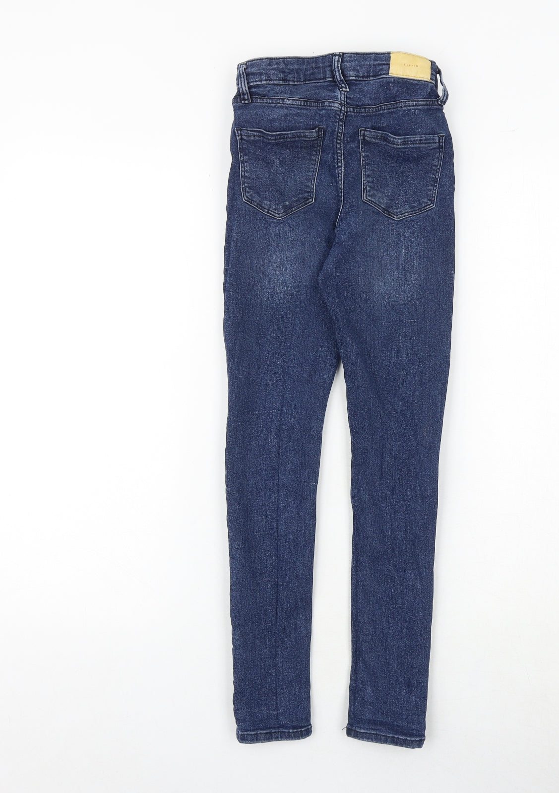 H&M Boys Blue Cotton Skinny Jeans Size 9-10 Years Regular Zip