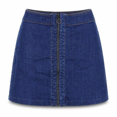 H&M Womens Blue Cotton A-Line Skirt Size 6 Zip