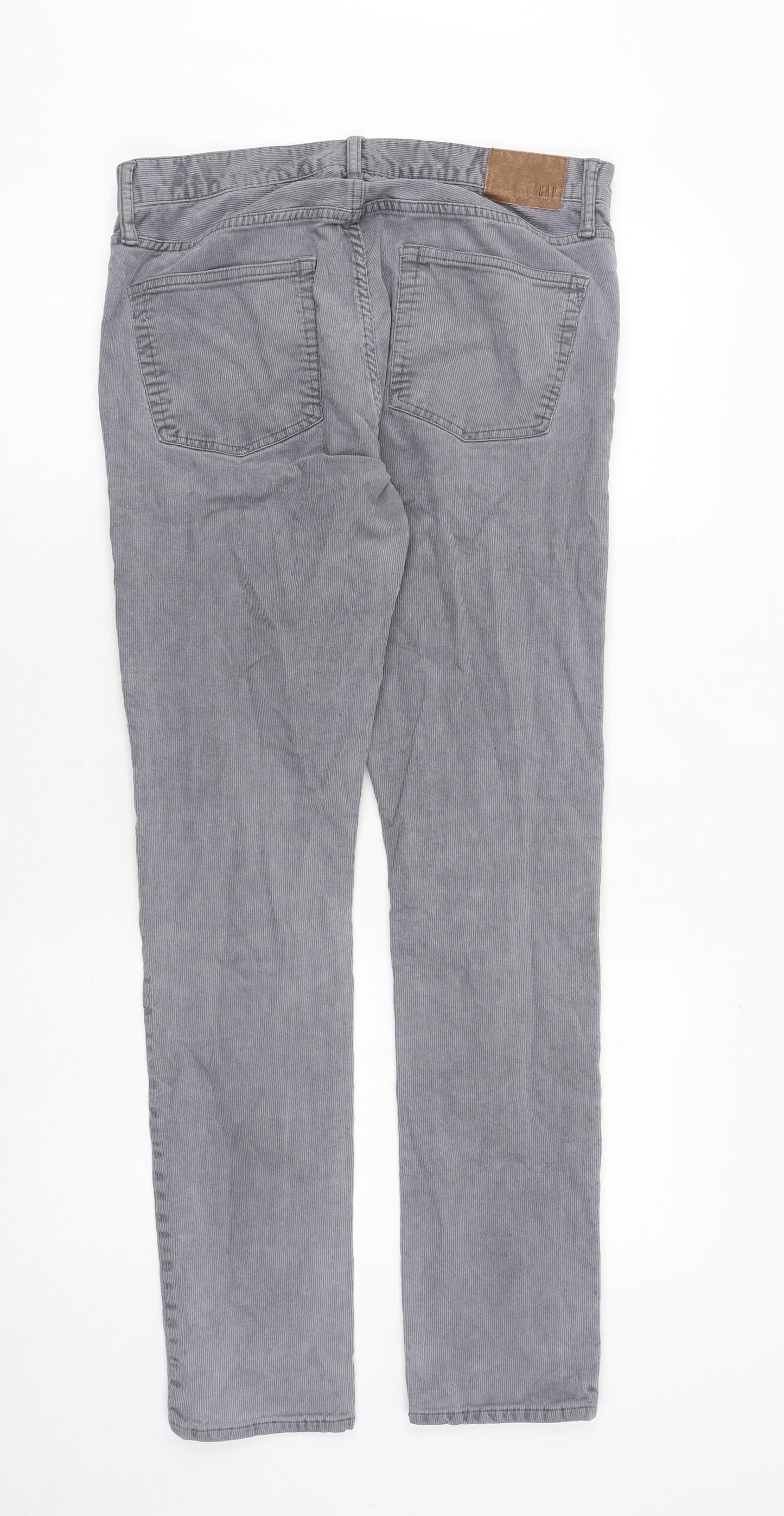 Gap Mens Grey Cotton Trousers Size 32 in Regular Zip