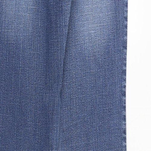 NEXT Womens Blue Cotton Bootcut Jeans Size 12 Regular Zip