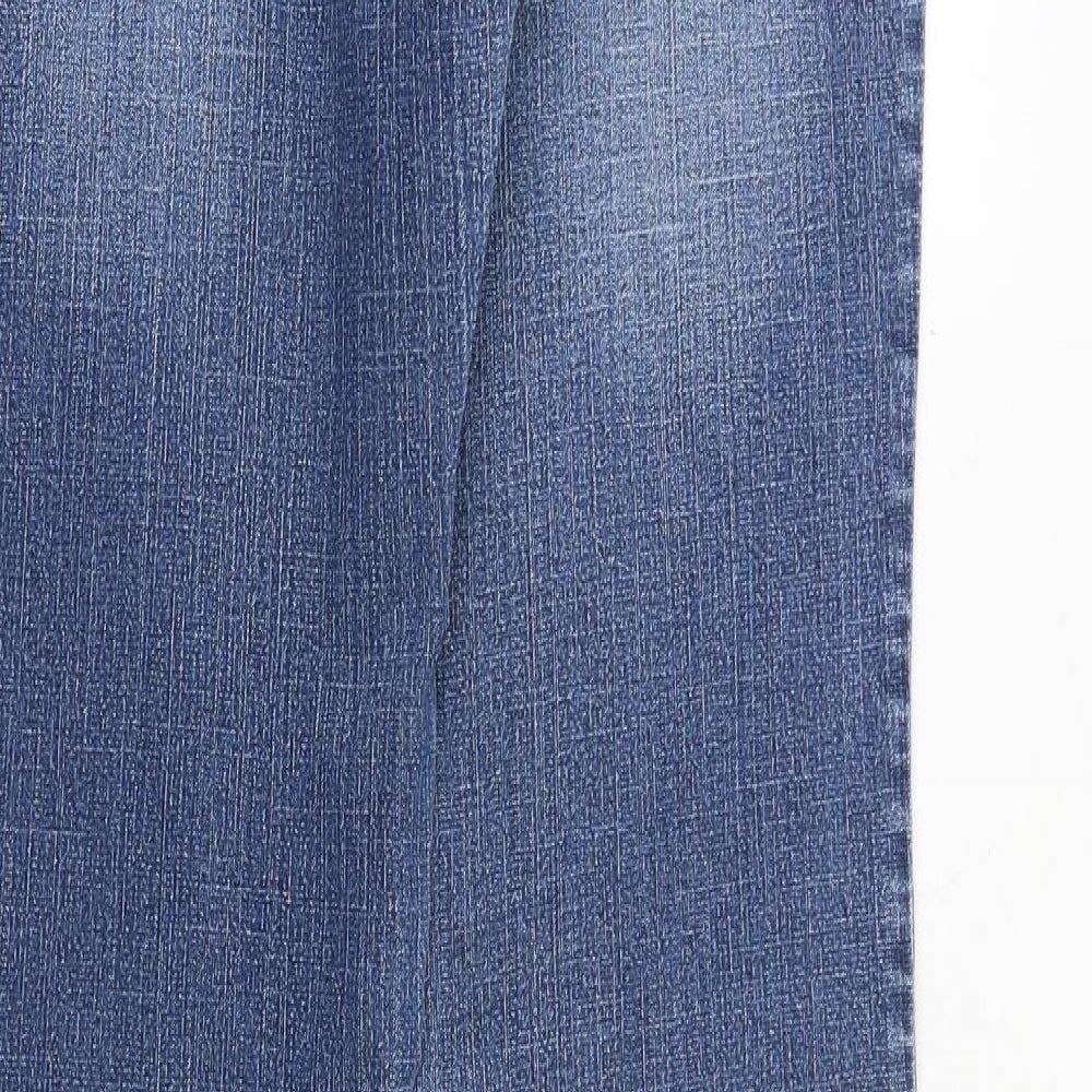 NEXT Womens Blue Cotton Bootcut Jeans Size 12 Regular Zip