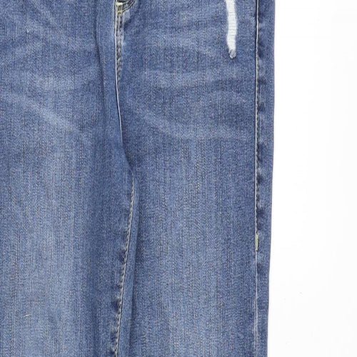 River Island Womens Blue Cotton Skinny Jeans Size 6 Regular Zip
