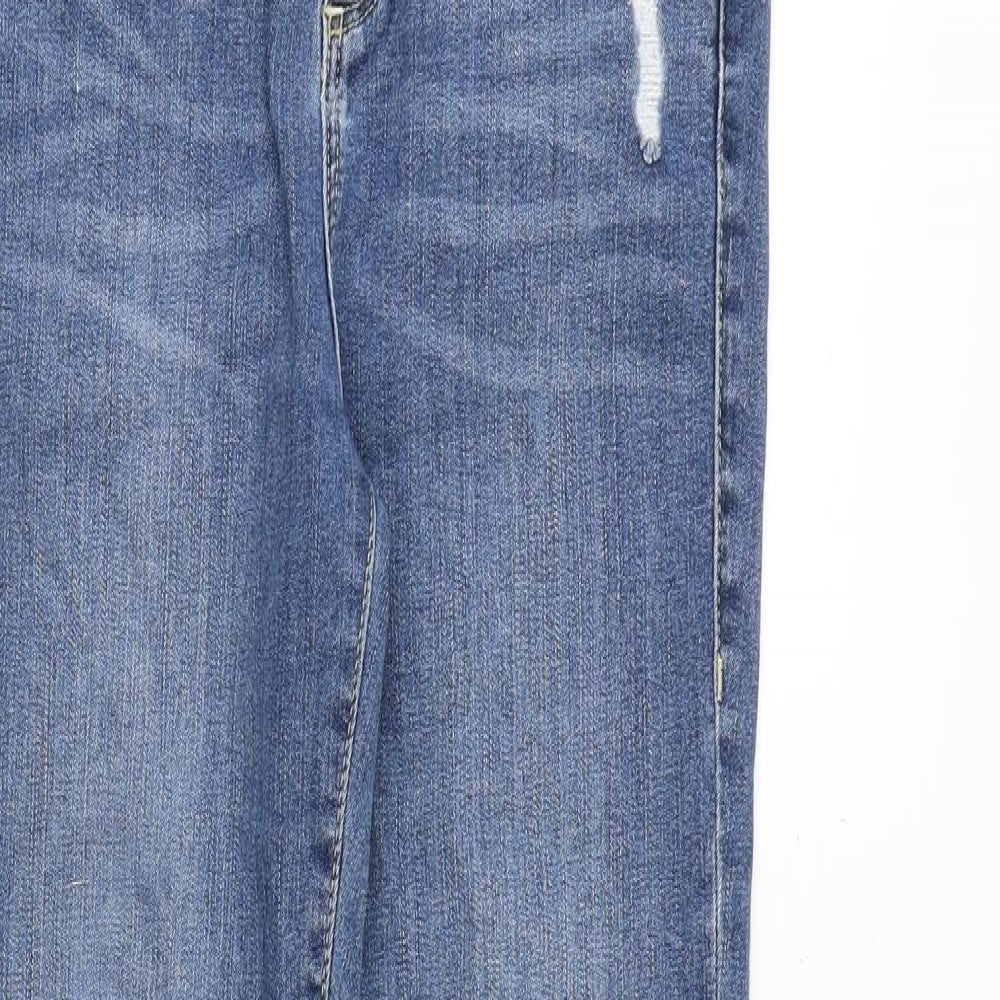 River Island Womens Blue Cotton Skinny Jeans Size 6 Regular Zip