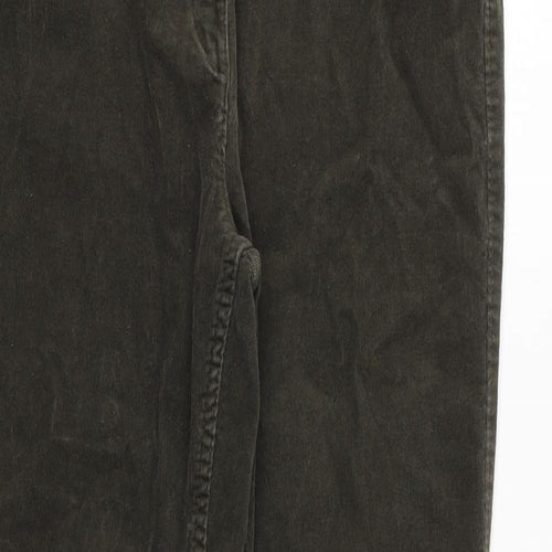 Marks and Spencer Womens Green Cotton Trousers Size 12 Regular Zip