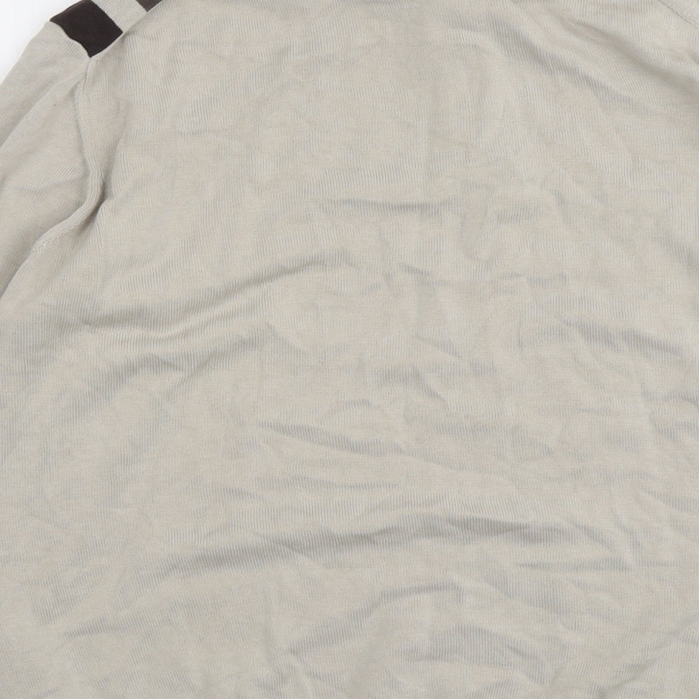 Autograph Mens Beige Collared Cotton Pullover Jumper Size XL Long Sleeve