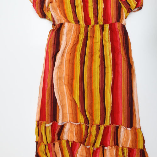 Roman Womens Multicoloured Striped Viscose A-Line Size 20 Boat Neck Pullover