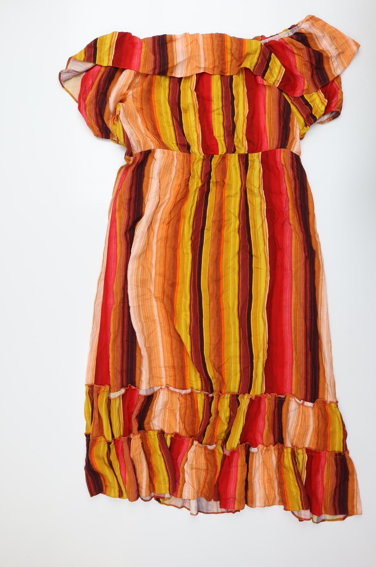 Roman Womens Multicoloured Striped Viscose A-Line Size 20 Boat Neck Pullover