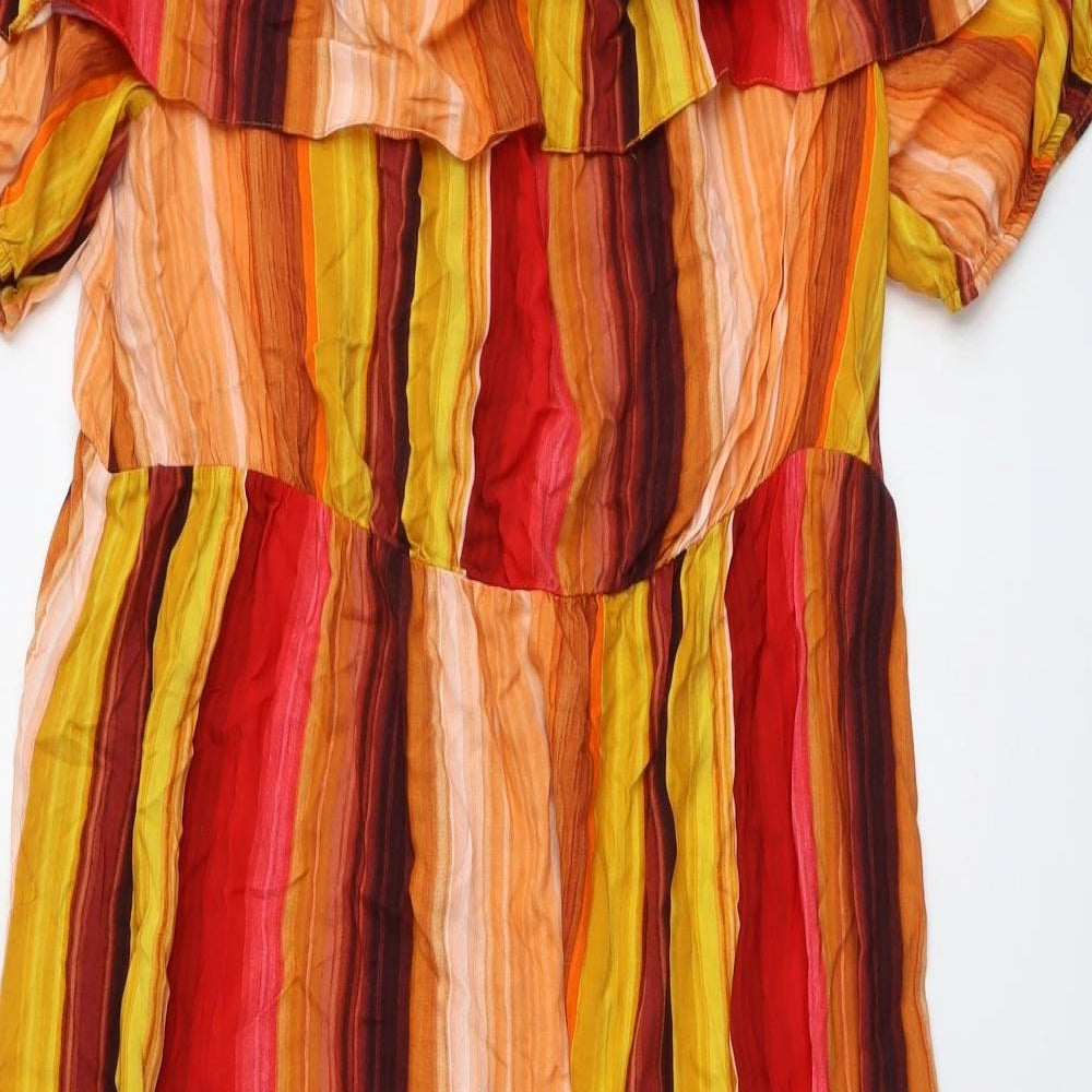 Roman Womens Multicoloured Striped Viscose A-Line Size 20 Boat Neck Pullover