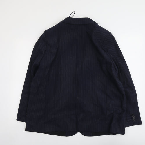 Marks and Spencer Womens Blue Pinstripe Polyester Jacket Suit Jacket Size 20