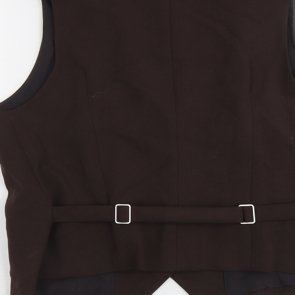 Marks and Spencer Womens Brown Polyester Jacket Suit Trousers Size 16