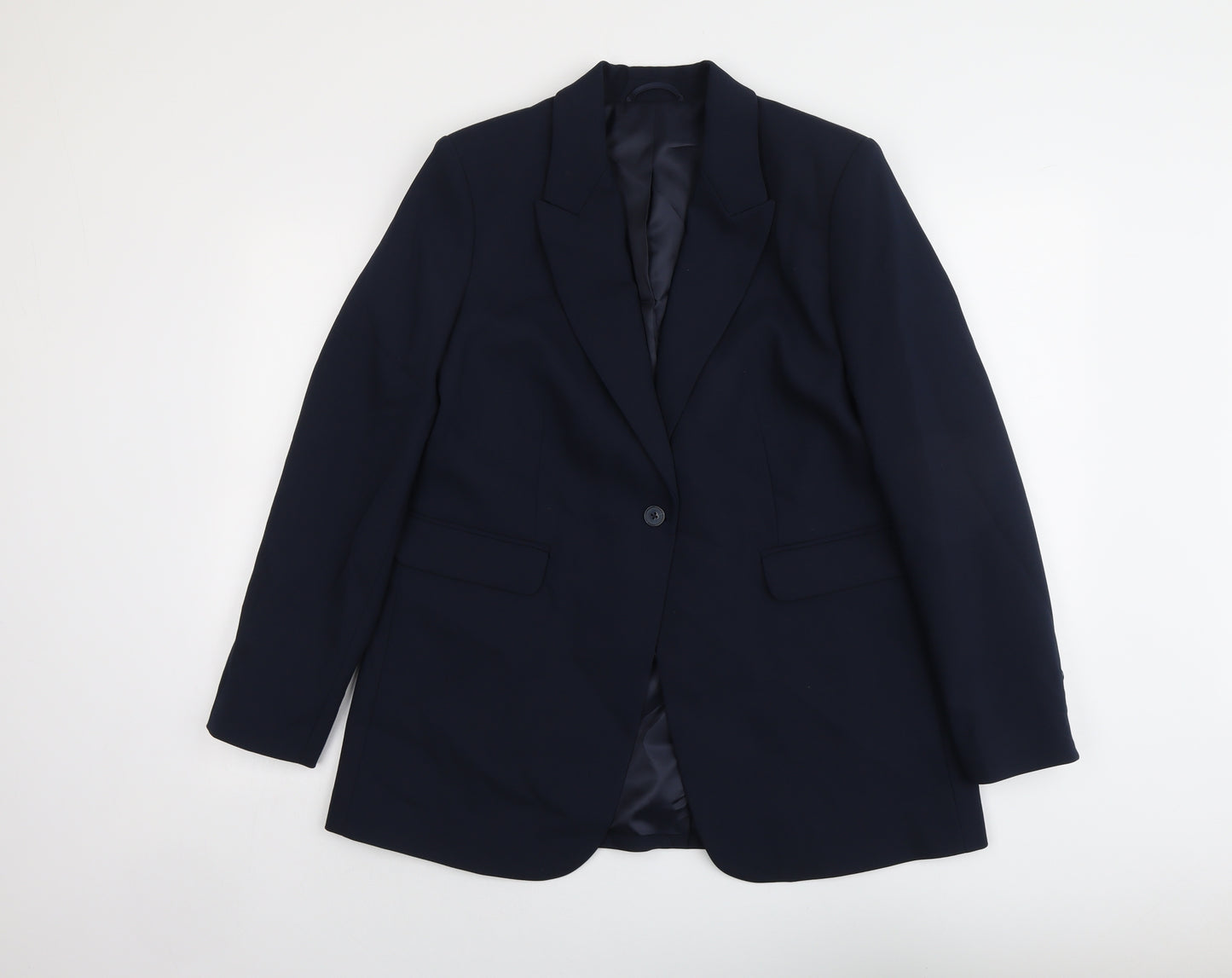 Marks and Spencer Womens Blue Polyester Jacket Suit Jacket Size 14