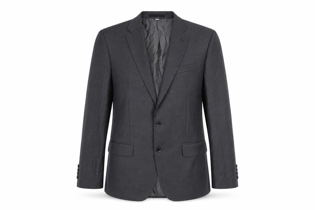 Front view of Marks & Spencer men’s grey wool jacket suit jacket, size 40, regular