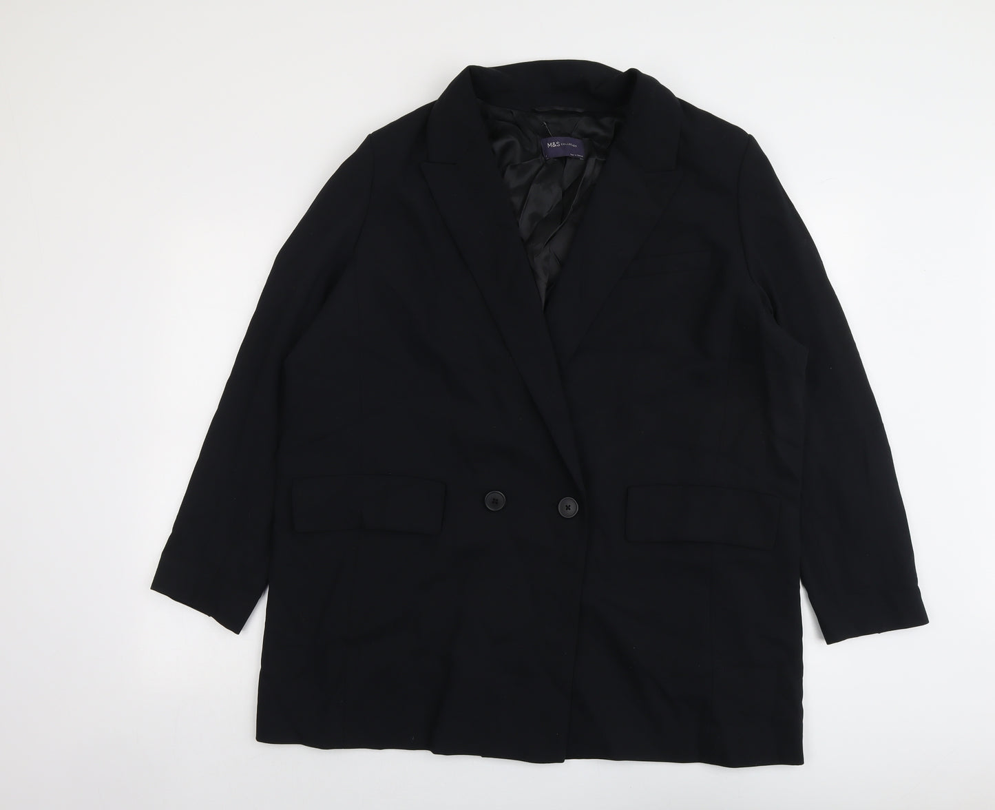 Marks and Spencer Womens Black Polyester Jacket Suit Jacket Size 18
