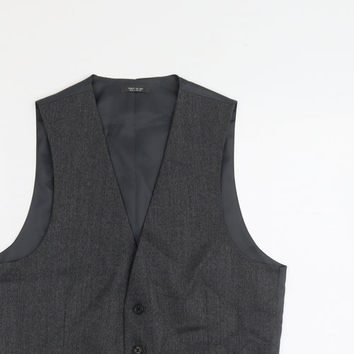 Marks and Spencer Mens Grey Polyester Jacket Suit Waistcoat Size 38 Regular