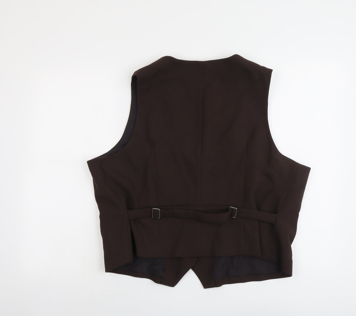 Marks and Spencer Womens Brown Polyester Jacket Suit Waistcoat Size 20