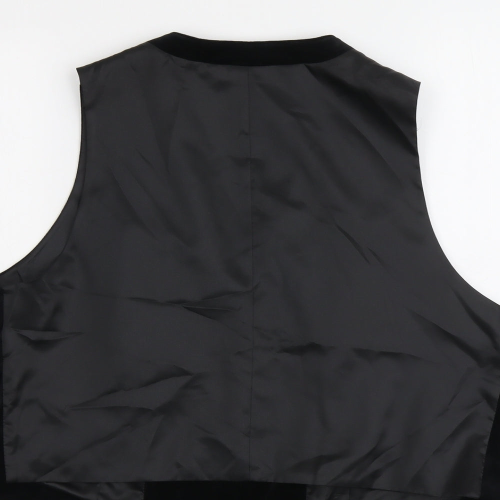 Marks and Spencer Womens Black Cotton Jacket Suit Waistcoat Size 20