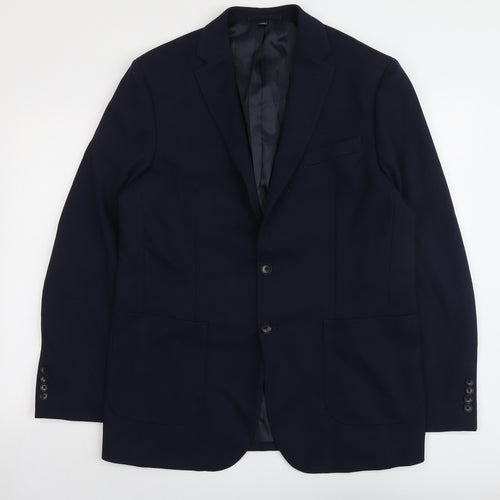 Marks and Spencer Mens Blue Polyamide Jacket Suit Jacket Size 42 Regular