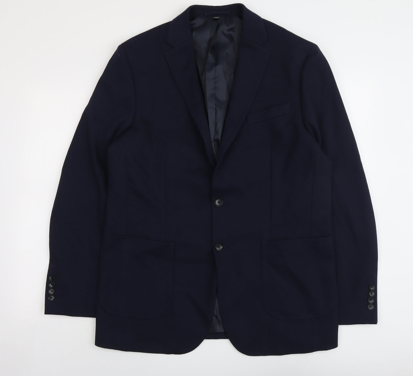 Marks and Spencer Mens Blue Polyamide Jacket Suit Jacket Size 42 Regular