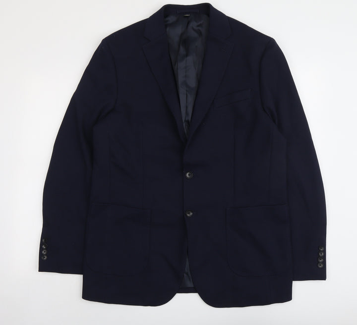 Marks and Spencer Mens Blue Polyamide Jacket Suit Jacket Size 42 Regular