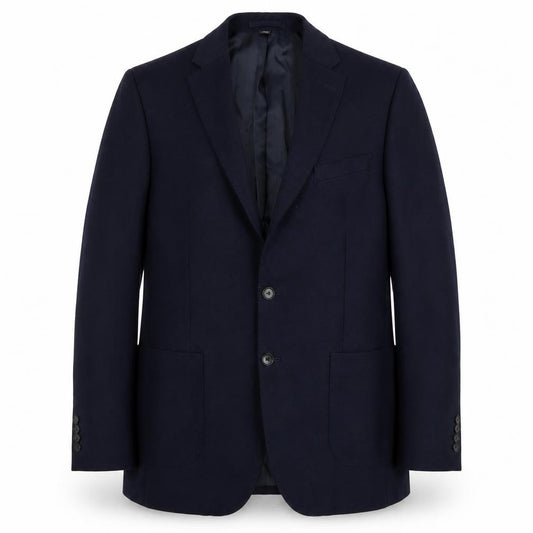 Front view of Marks & Spencer men’s blue polyamide jacket suit jacket, size 42, regular