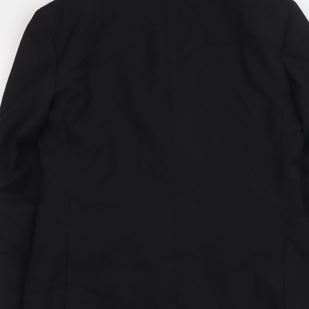 Marks and Spencer Mens Black Polyester Tuxedo Suit Jacket Size 36 Regular
