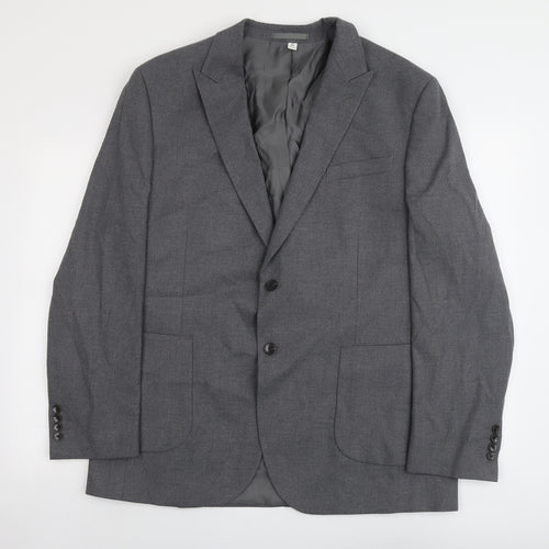 Marks and Spencer Mens Grey Polyacrylate Fibre Jacket Suit Jacket Size 44 Regular