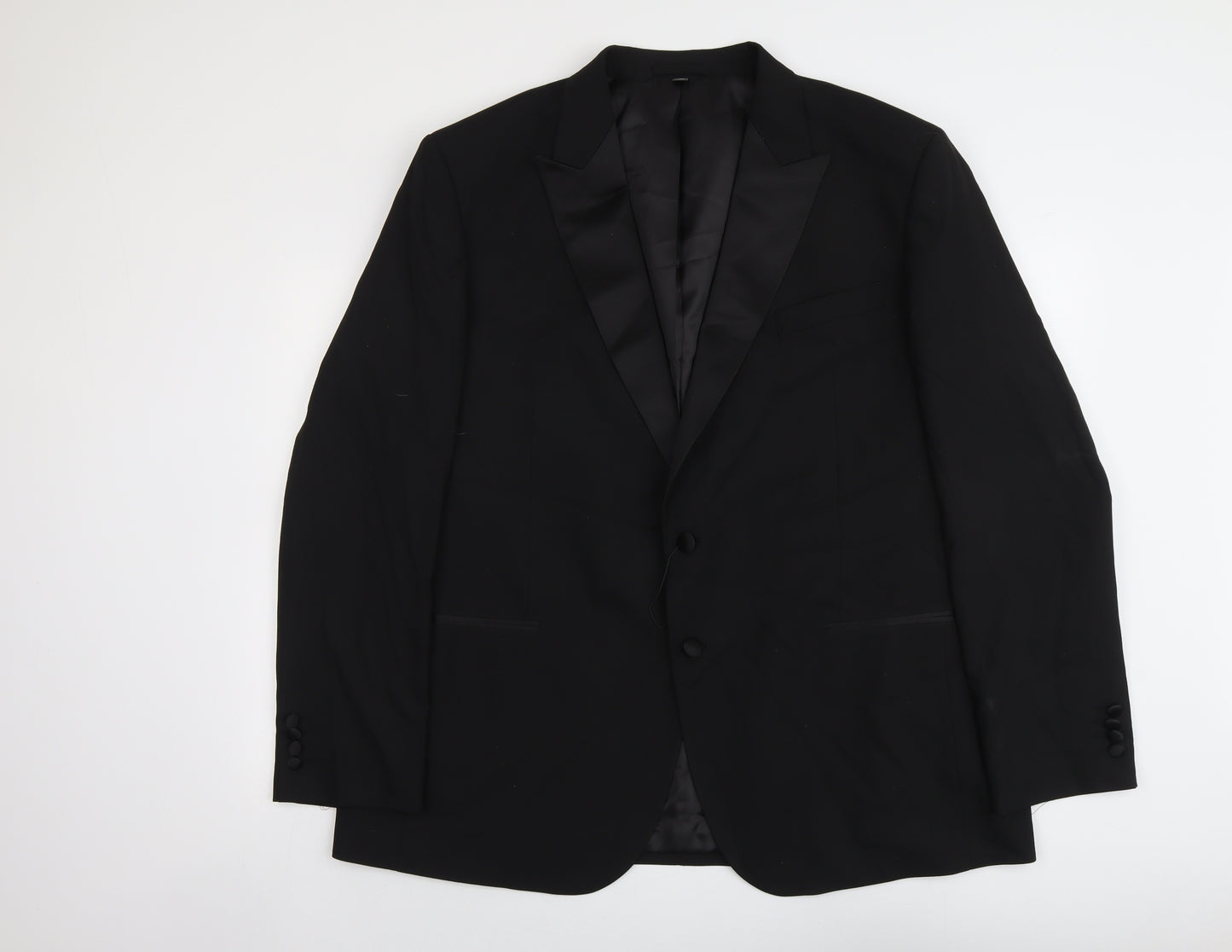 Marks and Spencer Mens Black Polyester Tuxedo Suit Jacket Size 48 Regular