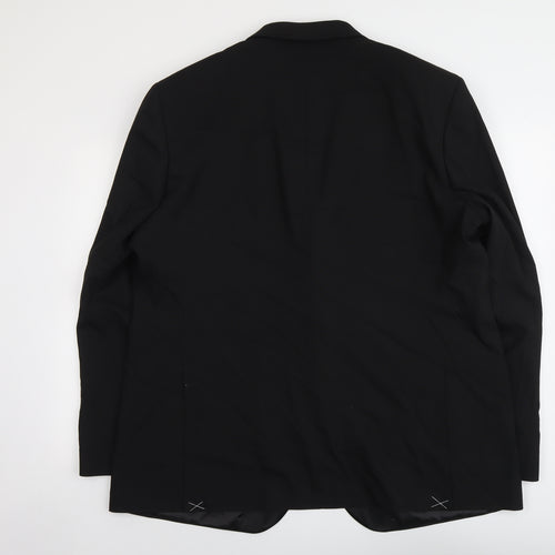 Marks and Spencer Mens Black Polyester Tuxedo Suit Jacket Size 48 Regular