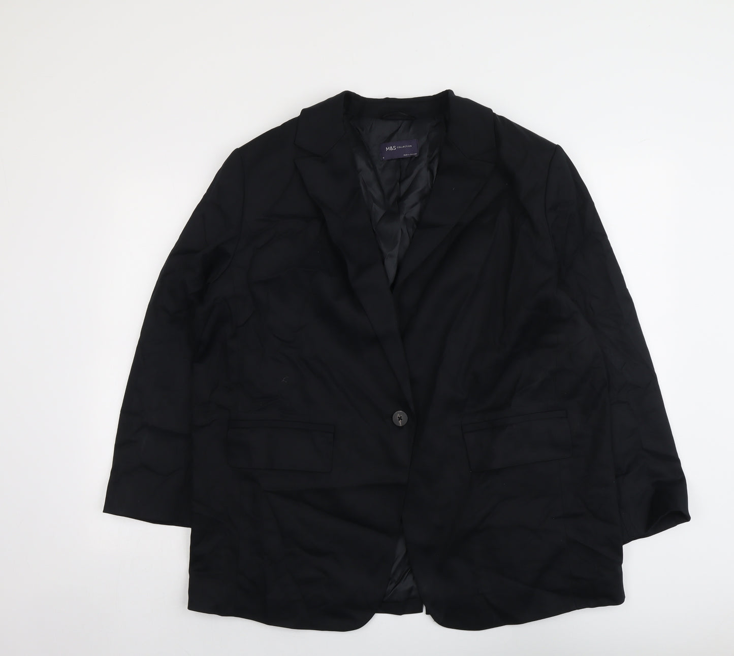 Marks and Spencer Womens Black Lyocell Jacket Blazer Size 16