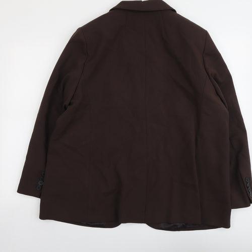 Marks and Spencer Womens Brown Polyester Jacket Suit Jacket Size 22