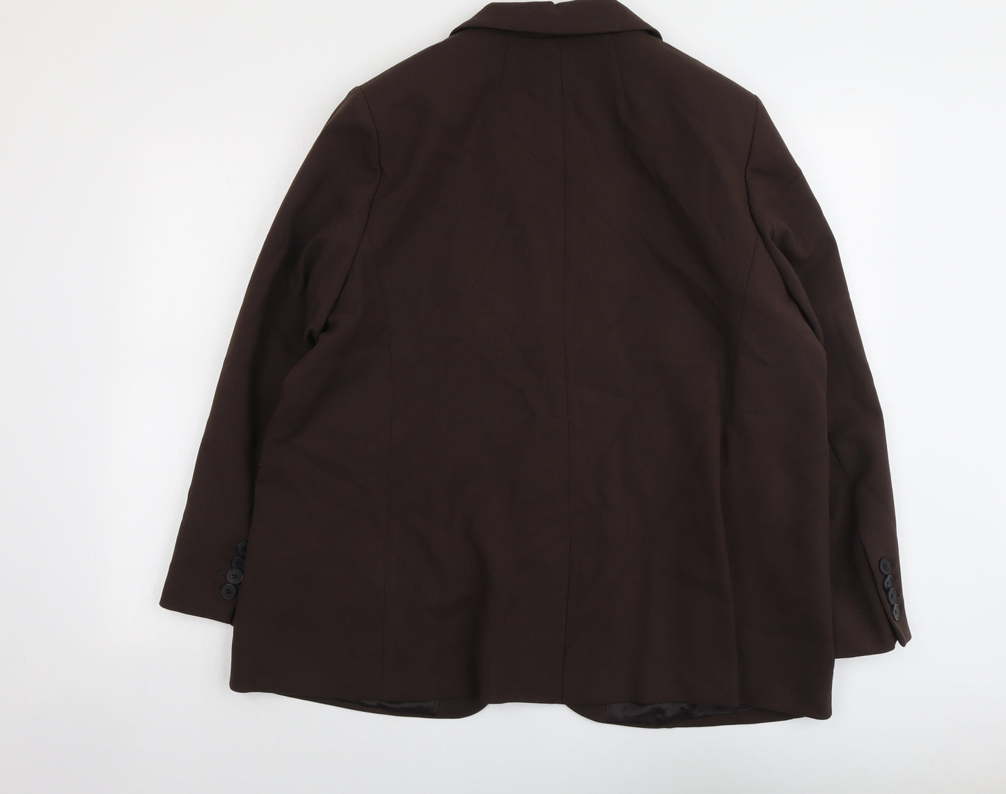 Marks and Spencer Womens Brown Polyester Jacket Suit Jacket Size 22