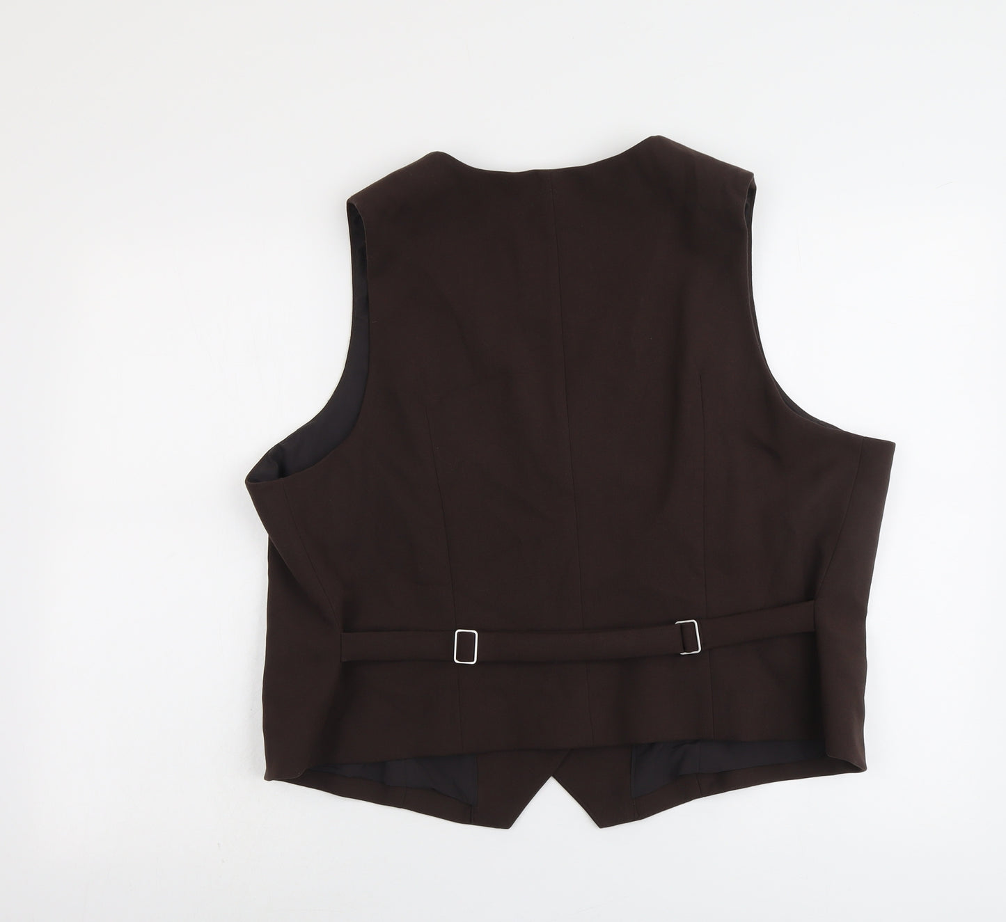 Marks and Spencer Womens Brown Polyester Jacket Suit Waistcoat Size 22
