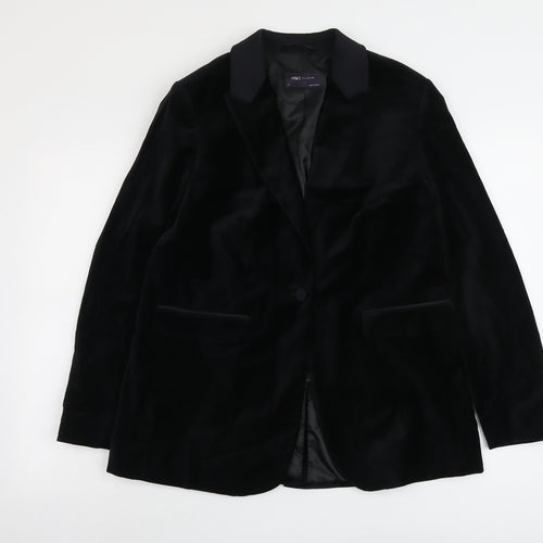 Marks and Spencer Womens Black Polyester Jacket Suit Jacket Size 14