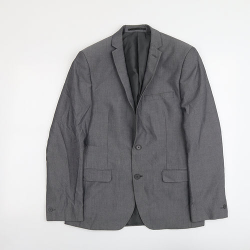 Red Herring Mens Grey Polyester Jacket Suit Jacket Size 38 Regular