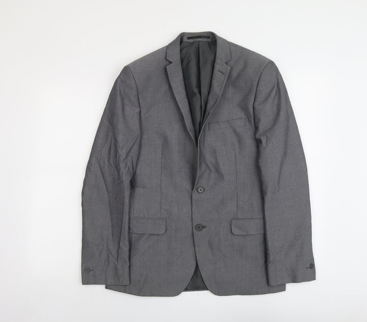 Red Herring Mens Grey Polyester Jacket Suit Jacket Size 38 Regular