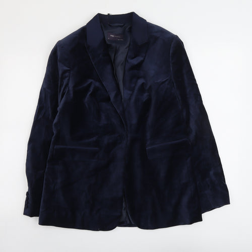 Marks and Spencer Womens Blue Polyester Jacket Suit Jacket Size 12