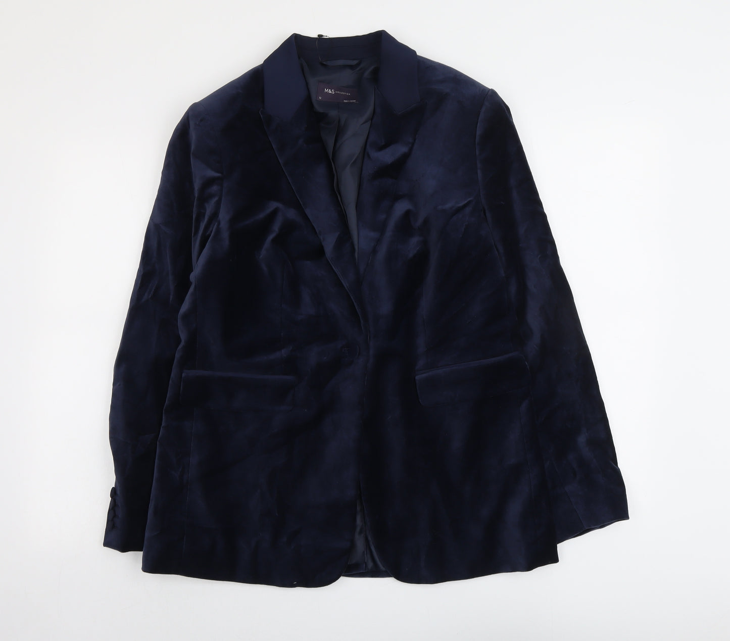 Marks and Spencer Womens Blue Polyester Jacket Suit Jacket Size 12