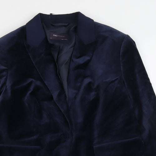 Marks and Spencer Womens Blue Polyester Jacket Suit Jacket Size 12