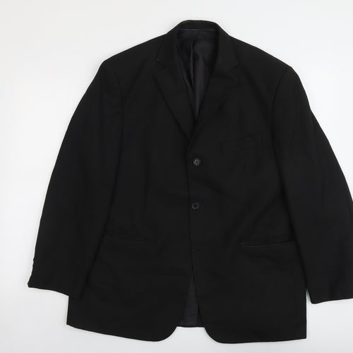 Marks and Spencer Mens Black Polyester Jacket Suit Jacket Size 42 Regular