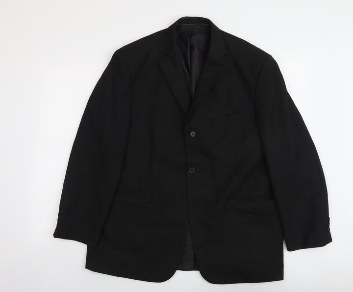 Marks and Spencer Mens Black Polyester Jacket Suit Jacket Size 42 Regular