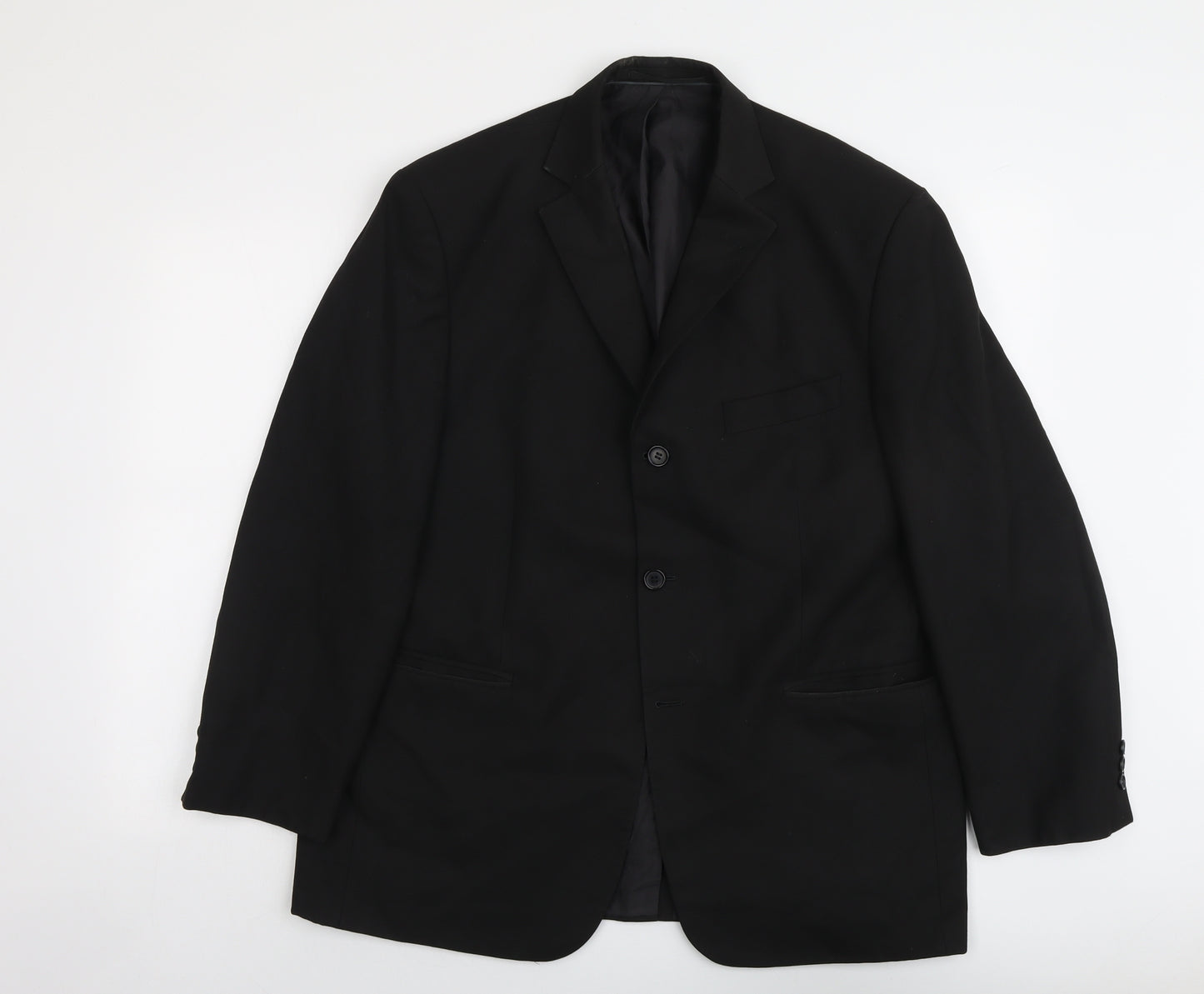 Marks and Spencer Mens Black Polyester Jacket Suit Jacket Size 42 Regular